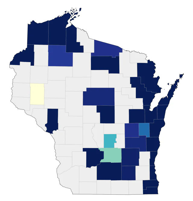 Hudsonian Whimbrel county map