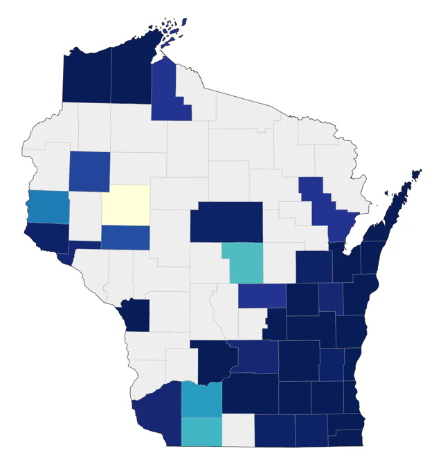 Iceland Gull county map