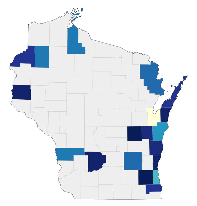 Indian Peafowl county map