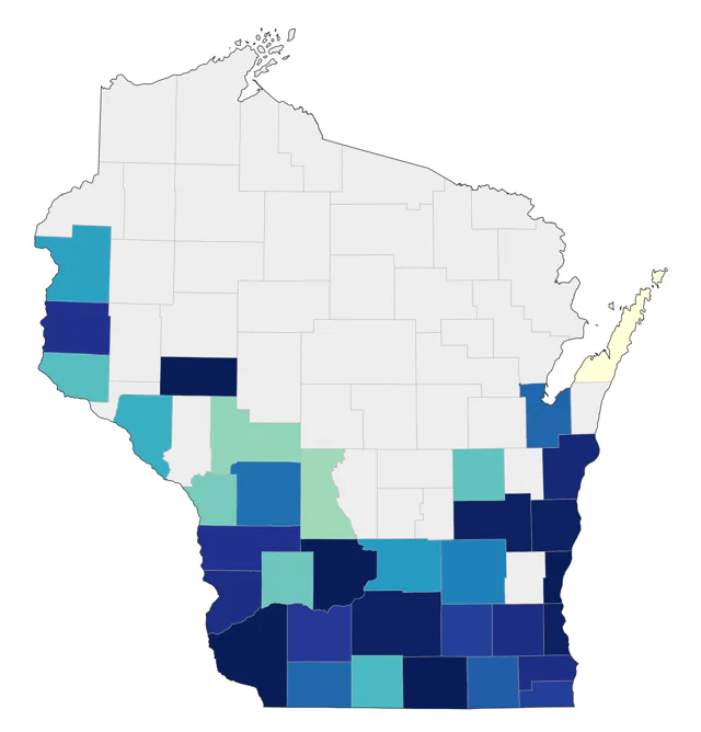 Kentucky Warbler county map