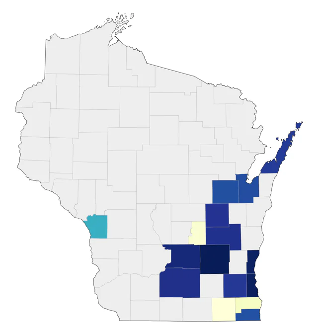 King Rail county map
