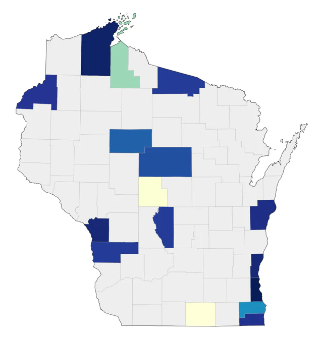 Lark Bunting county map