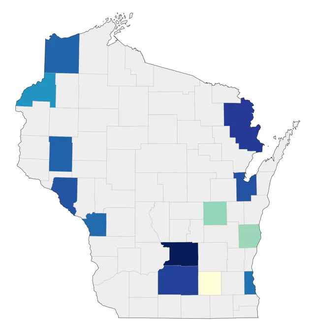 Least Tern county map