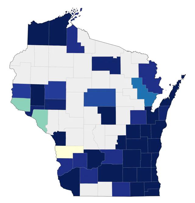 Lesser Black-backed Gull county map