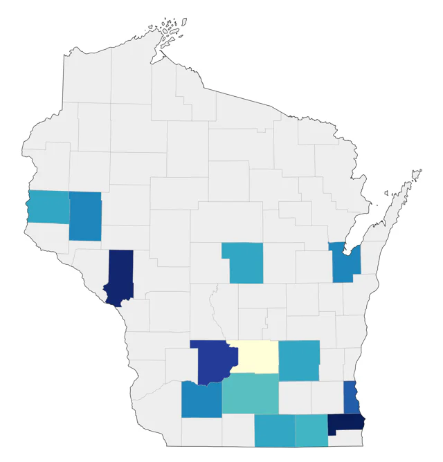 Loggerhead Shrike county map