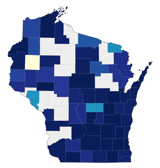 Long-billed Dowitcher county map