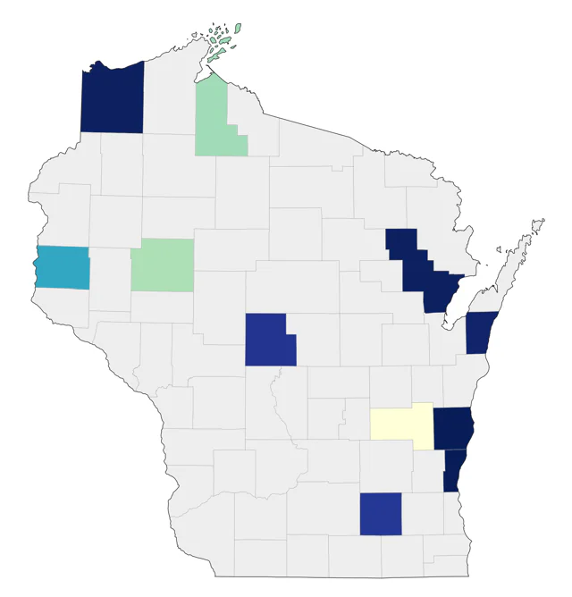 Long-tailed Jaeger county map
