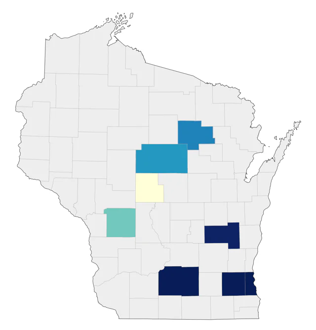 Mandarin Duck county map