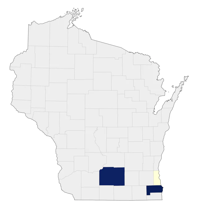 Monk Parakeet county map