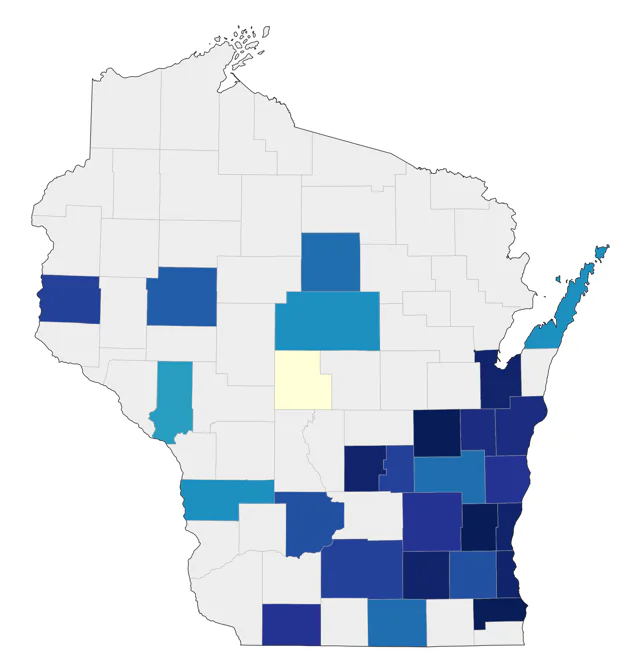 Muscovy Duck county map