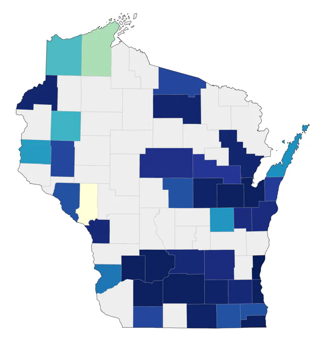 Nelson's Sparrow county map