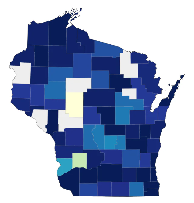 Northern Mockingbird county map