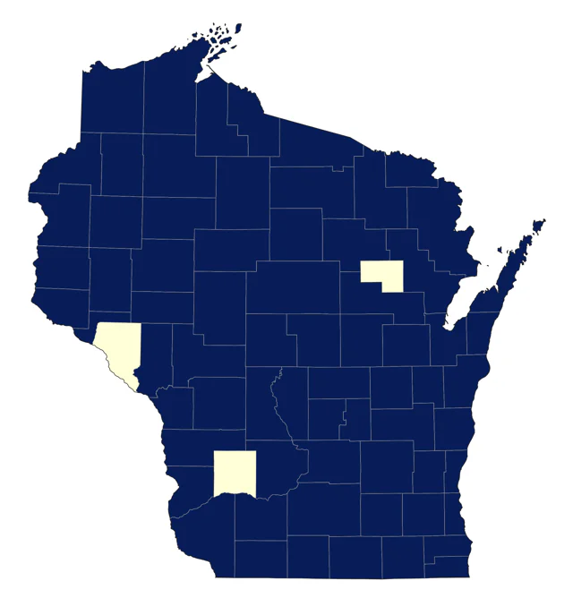 Northern Parula county map