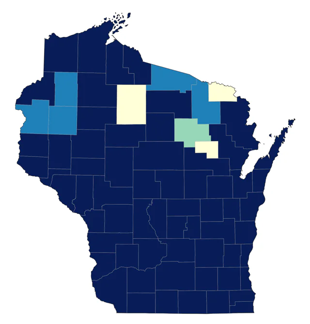 Northern Pintail county map