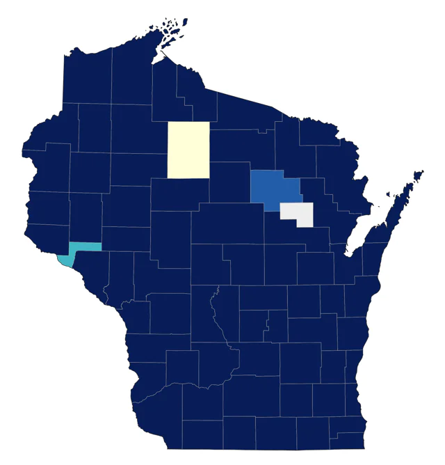 Northern Shoveler county map
