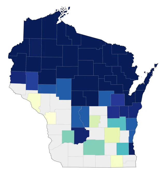 Pine Grosbeak county map