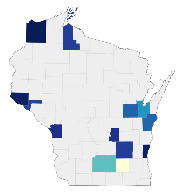 Pomarine Jaeger county map