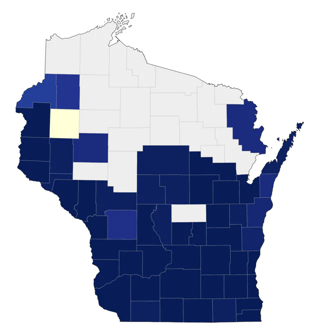 Prothonotary Warbler county map