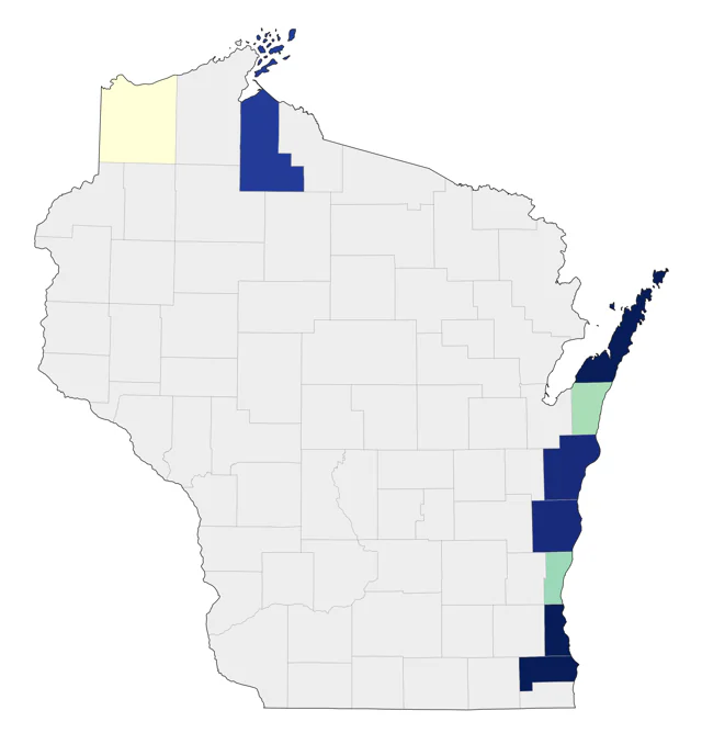 Purple Sandpiper county map