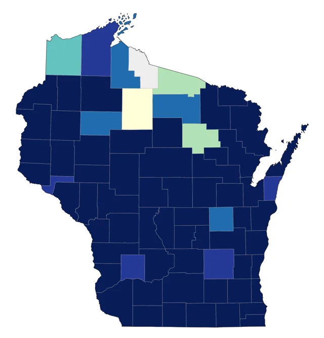 Red-shouldered Hawk county map