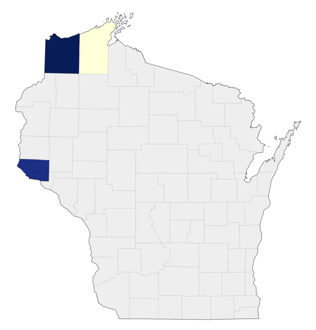 Ross's Gull county map