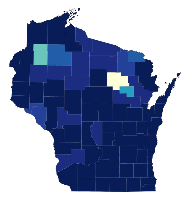 Ruddy Duck county map