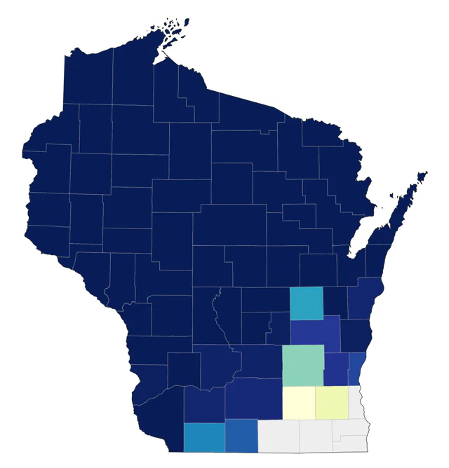 Ruffed Grouse county map