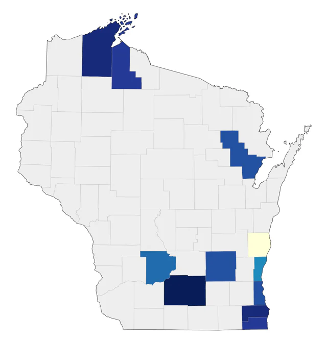 Say's Phoebe county map