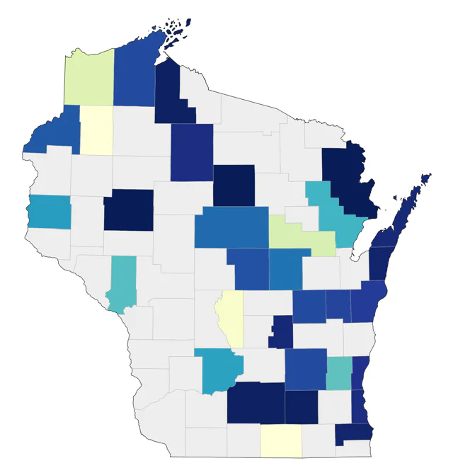Scissor-tailed Flycatcher county map
