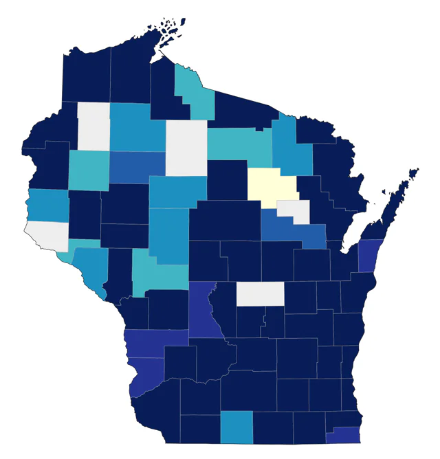 Short-billed Dowitcher county map