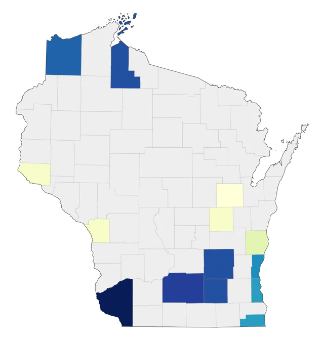 Slaty-backed Gull county map