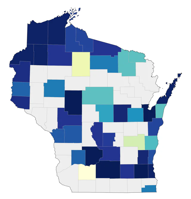 Townsend's Solitaire county map