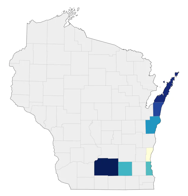 Townsend's Warbler county map