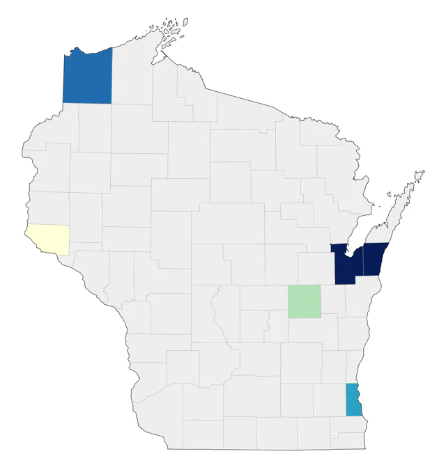 Tufted Duck county map