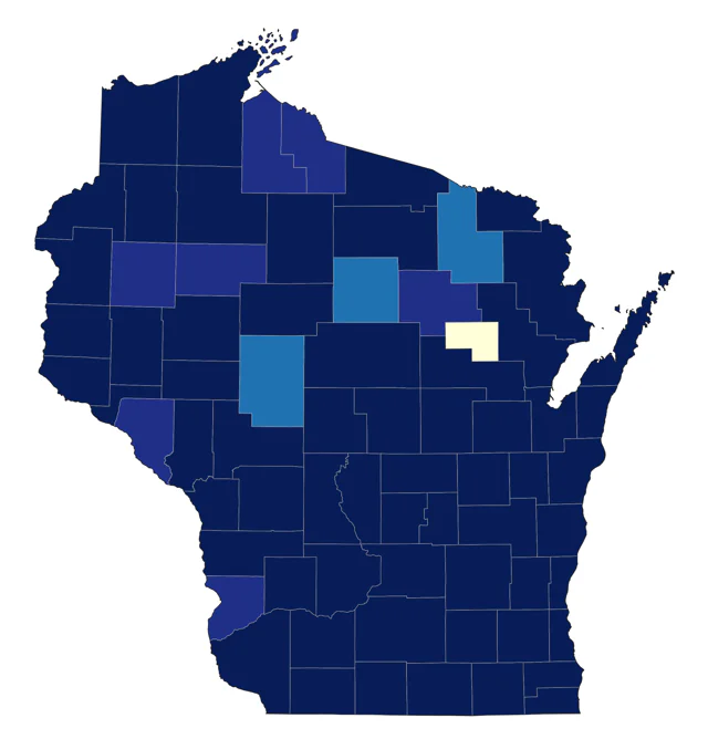 Vesper Sparrow county map
