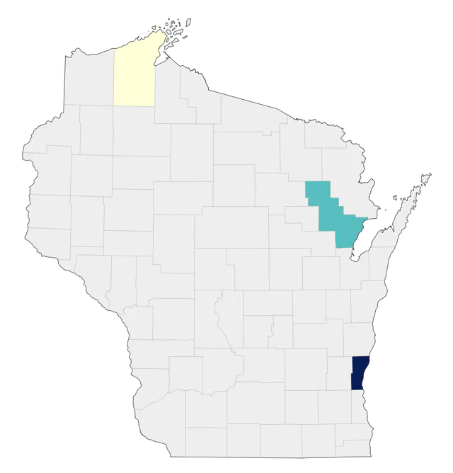 Western Wood-Pewee county map