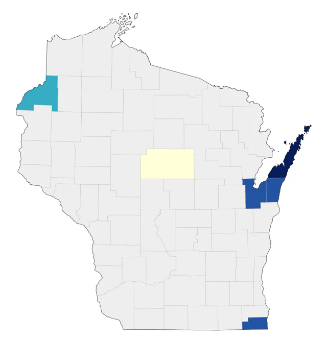 White Ibis county map