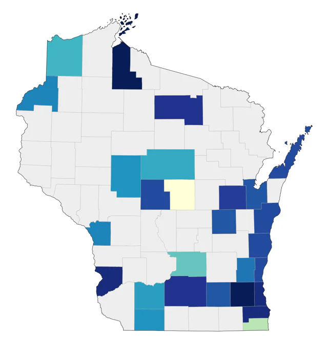White-winged Dove county map
