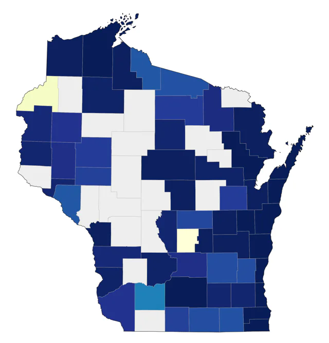 White-winged Scoter county map