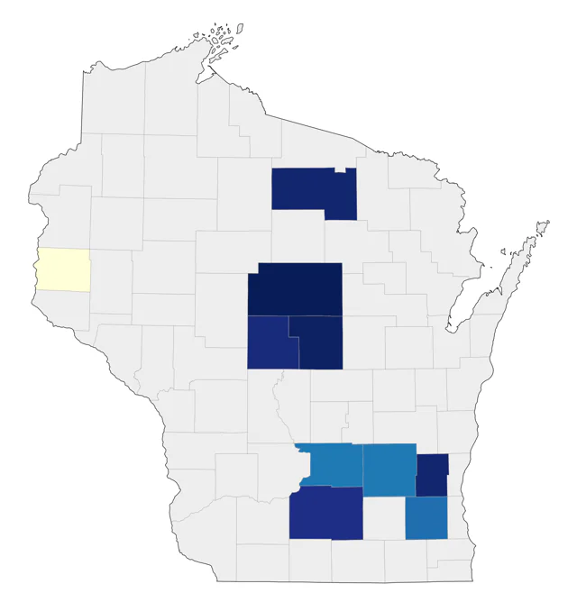 Whooper Swan county map