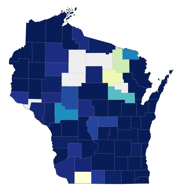 Yellow-headed Blackbird county map