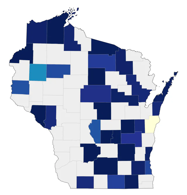 Yellow Rail county map