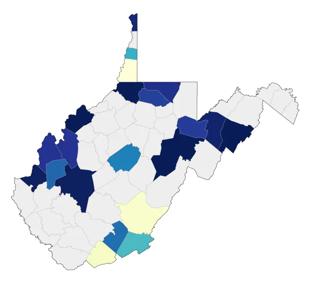 American Avocet county map