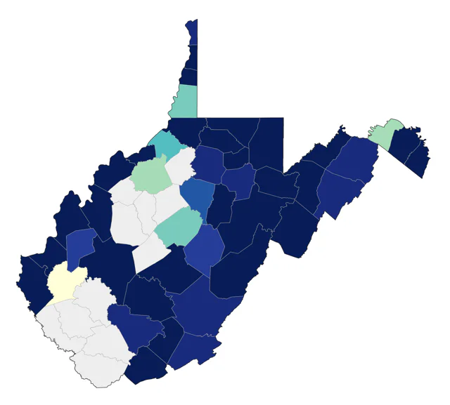 American Black Duck county map
