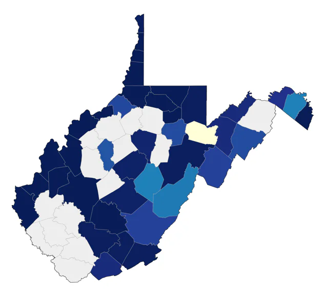 American Herring Gull county map