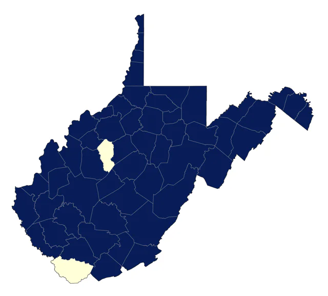 American Redstart county map