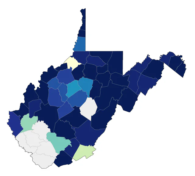 American Tree Sparrow county map