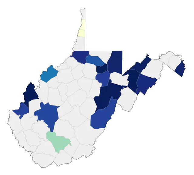 Baird's Sandpiper county map