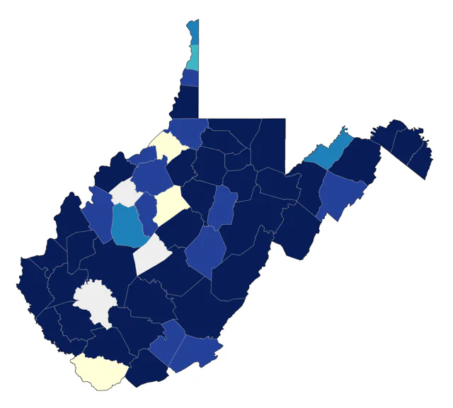 Bay-breasted Warbler county map