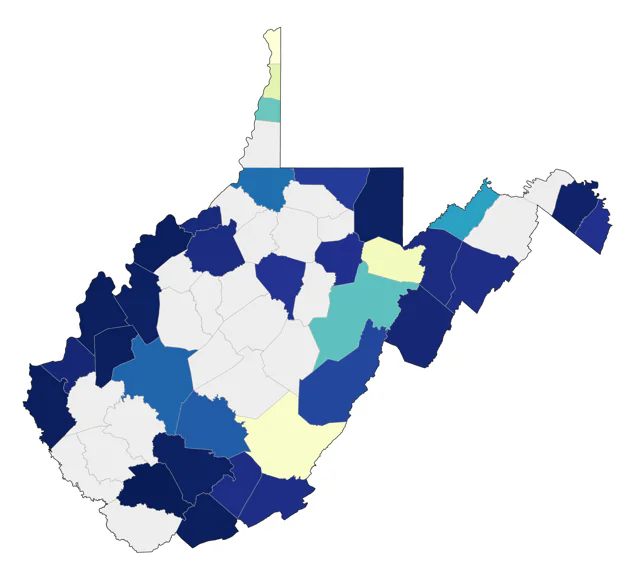 Black-crowned Night Heron county map